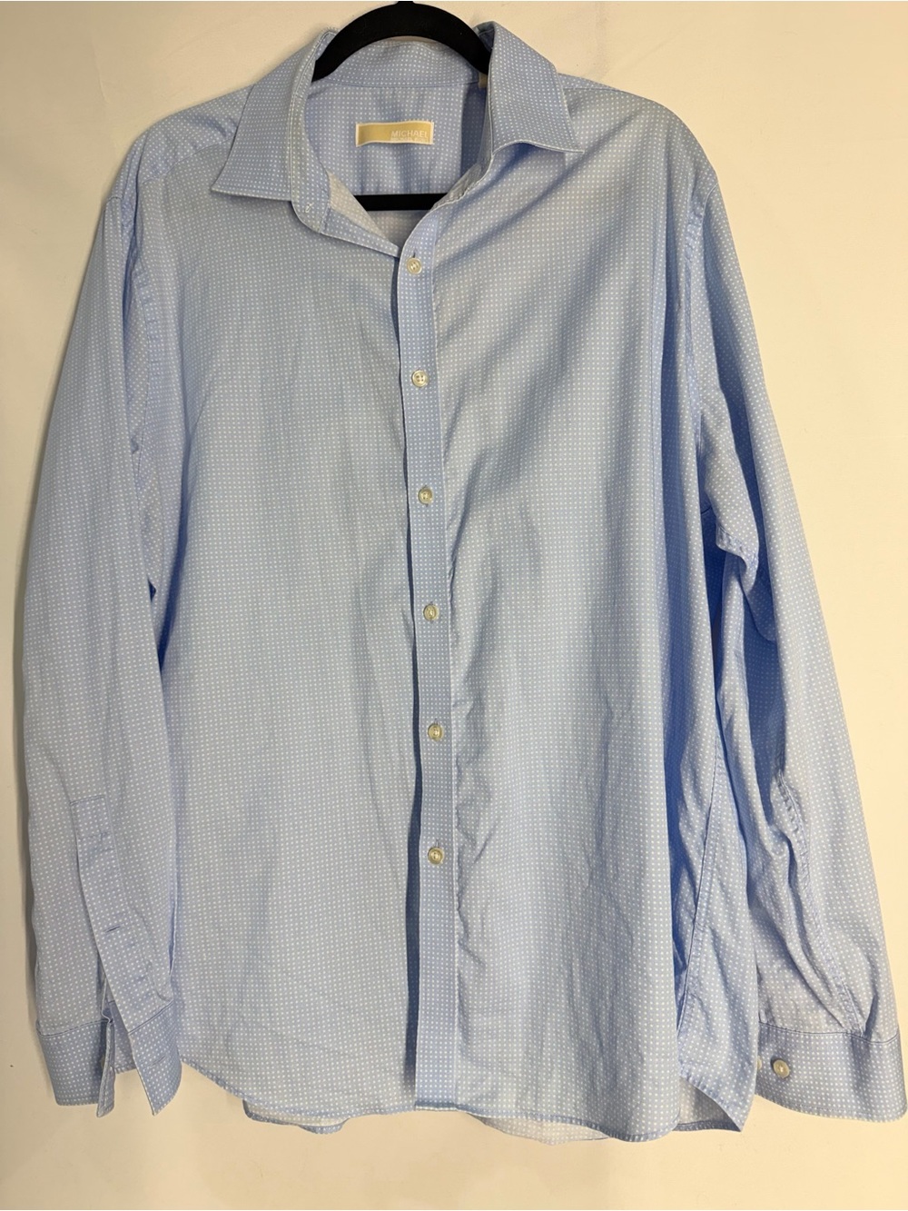 Michael Kors Light Blue Micro-Pattern Dress Shirt